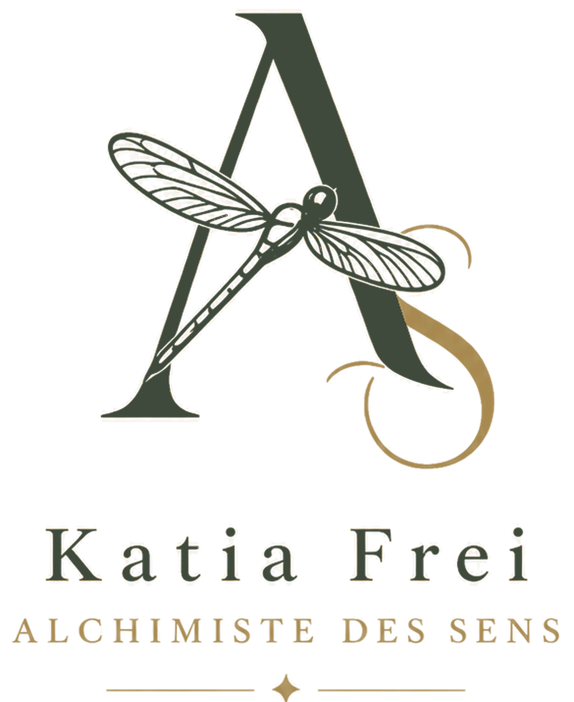 Monogramme A et S avec une libellule, Katia Frei, Alchimiste des sens